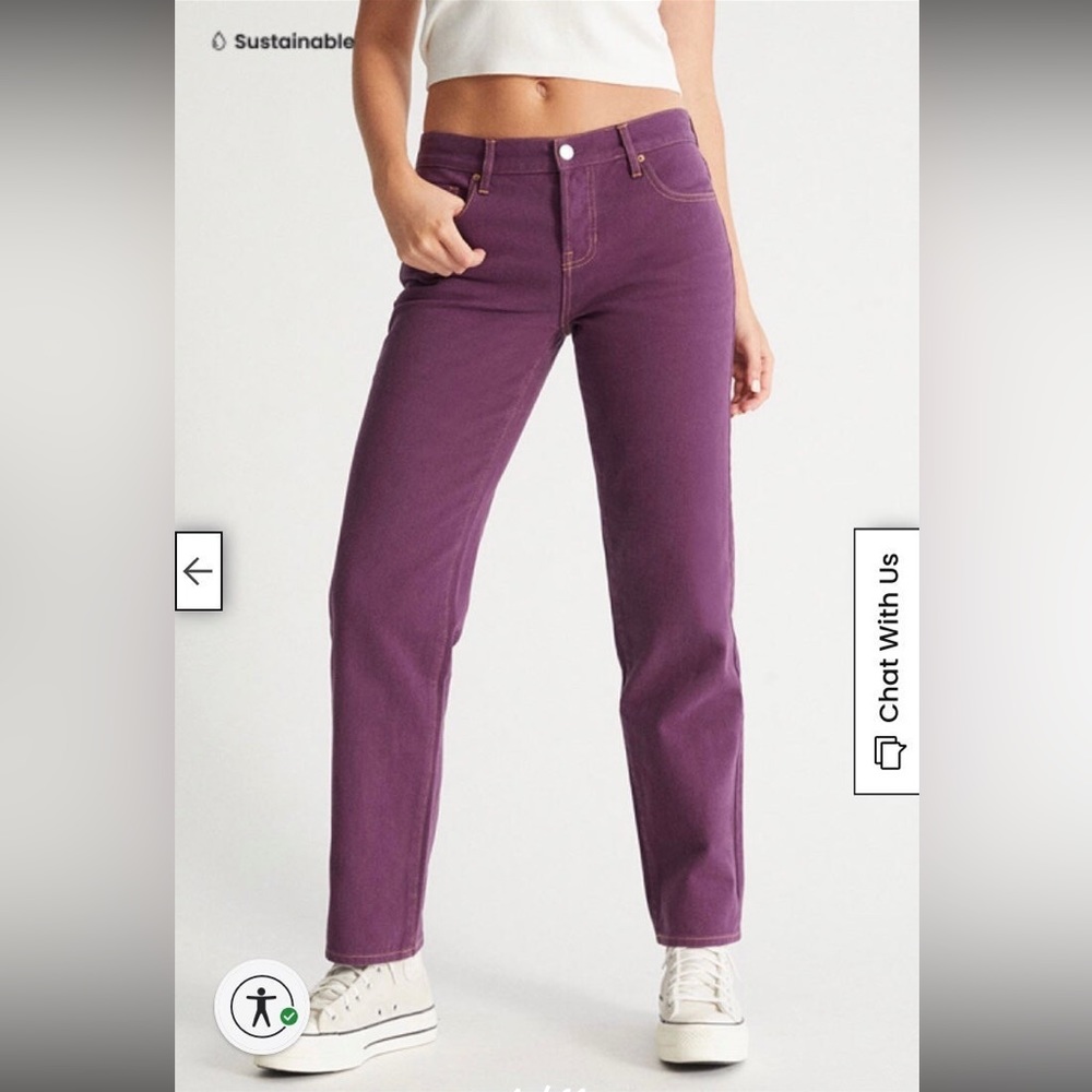 NWOT PacSun; Women’s (Size 23) Eco Violet Low Rise Straight Leg Jeans